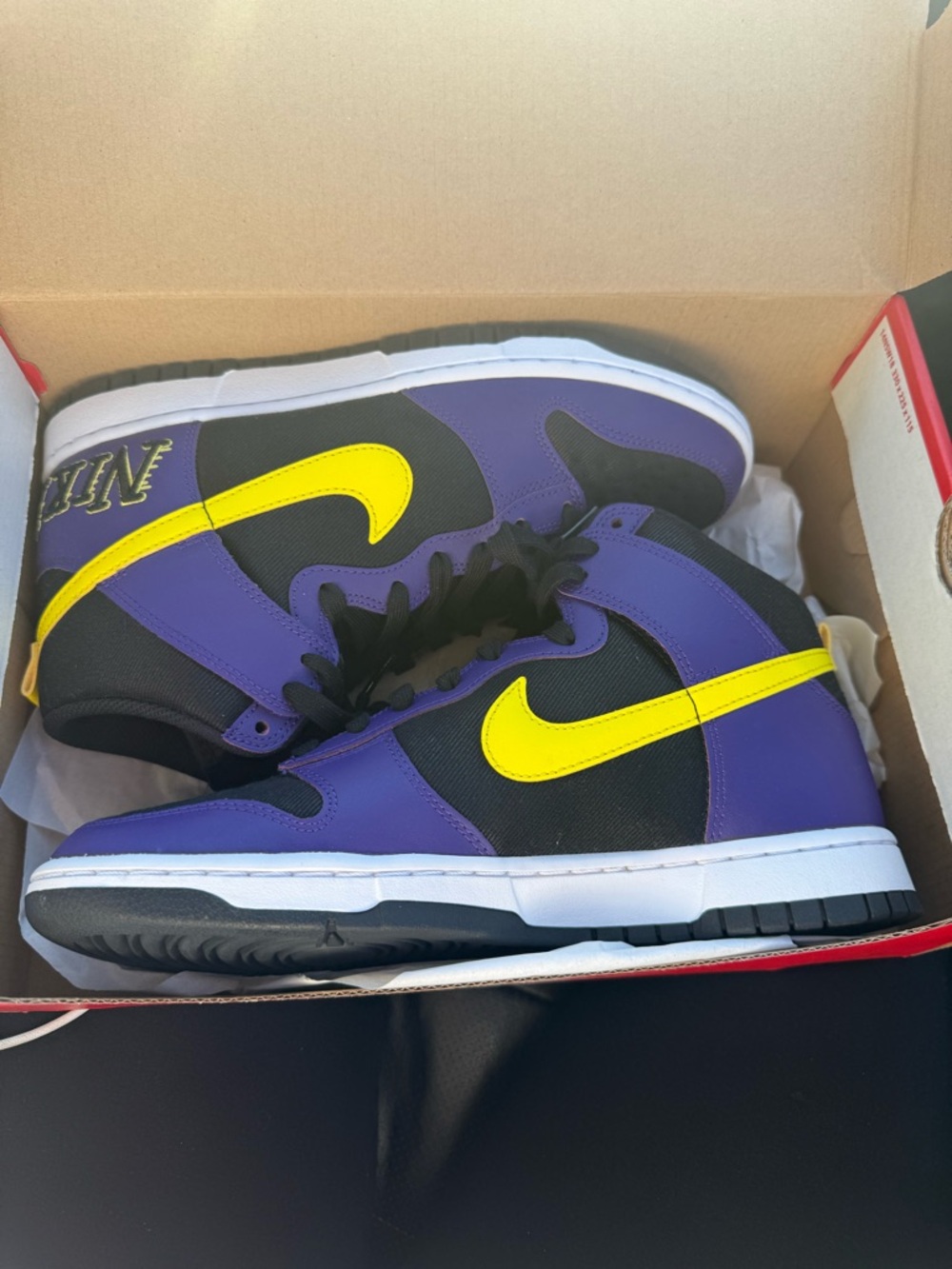 Nike men Purple and Yellow Dunk Low-Style Sneakers